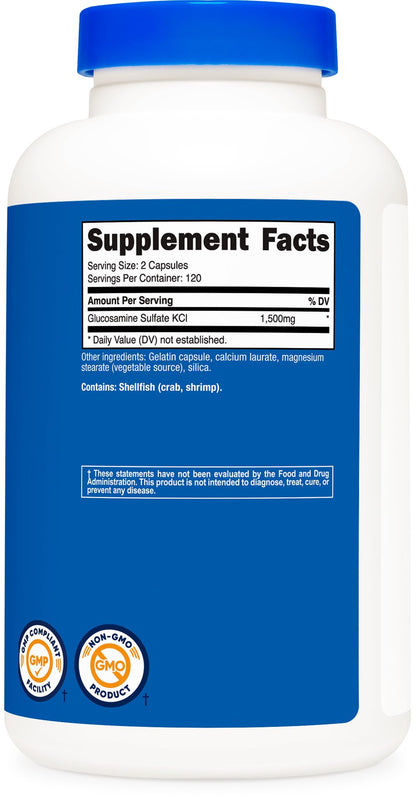 Nutricost Glucosamine Sulfate daily dosage instructions and serving size details