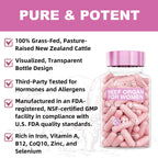 Ewecxine grass-fed beef organ capsules close up shot