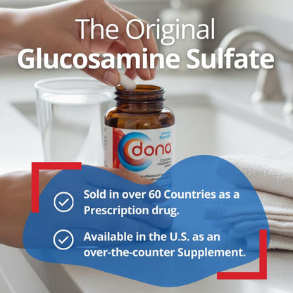 Premium Dona joint supplement bottle showing directions for use
