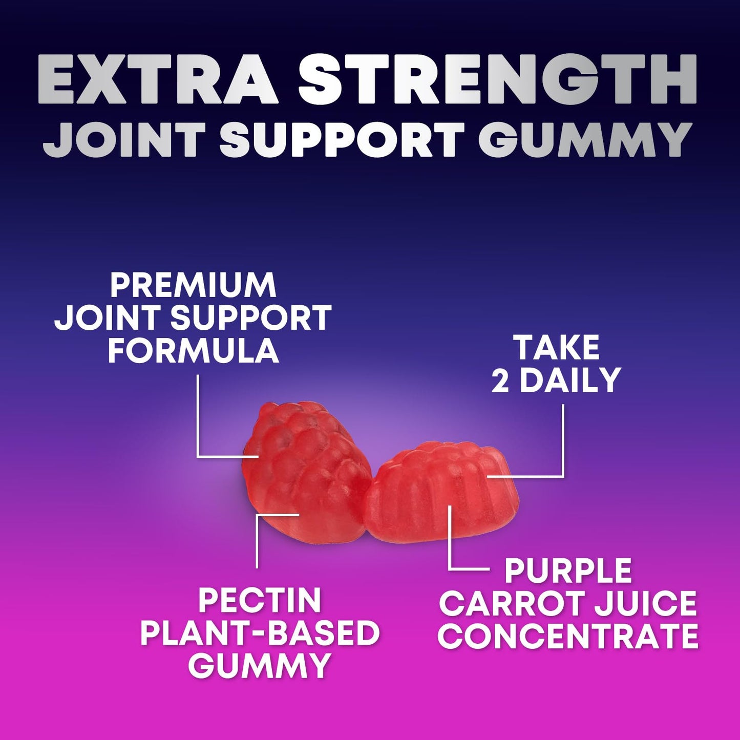 Nature's Nutrition joint care chewable pectin gummies for men and women.