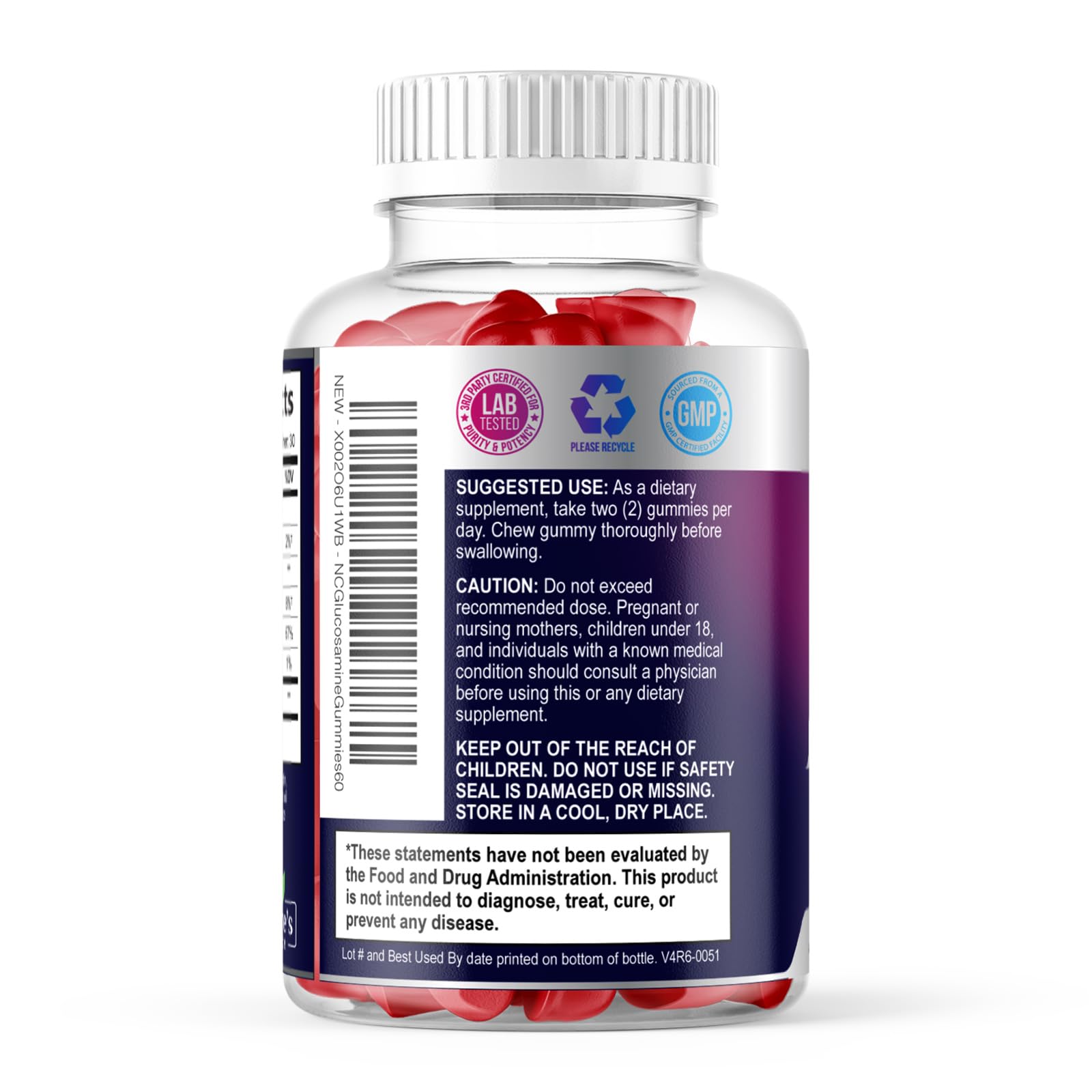 Full range of Nature's Choice Glucosamine gummies highlighting the premium quality seal