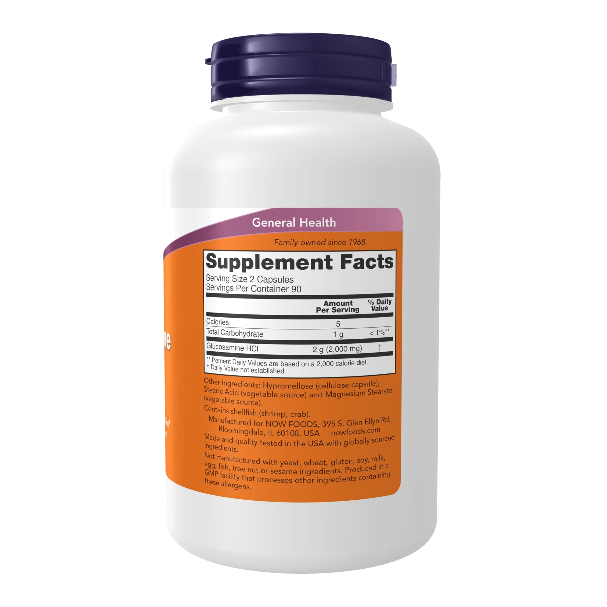 NOW Foods vegetarian joint supplement label showing 1000 mg dosage
