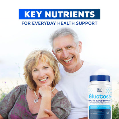 Nutritional facts and premium ingredient label on the back of the Gluctose capsule bottle.