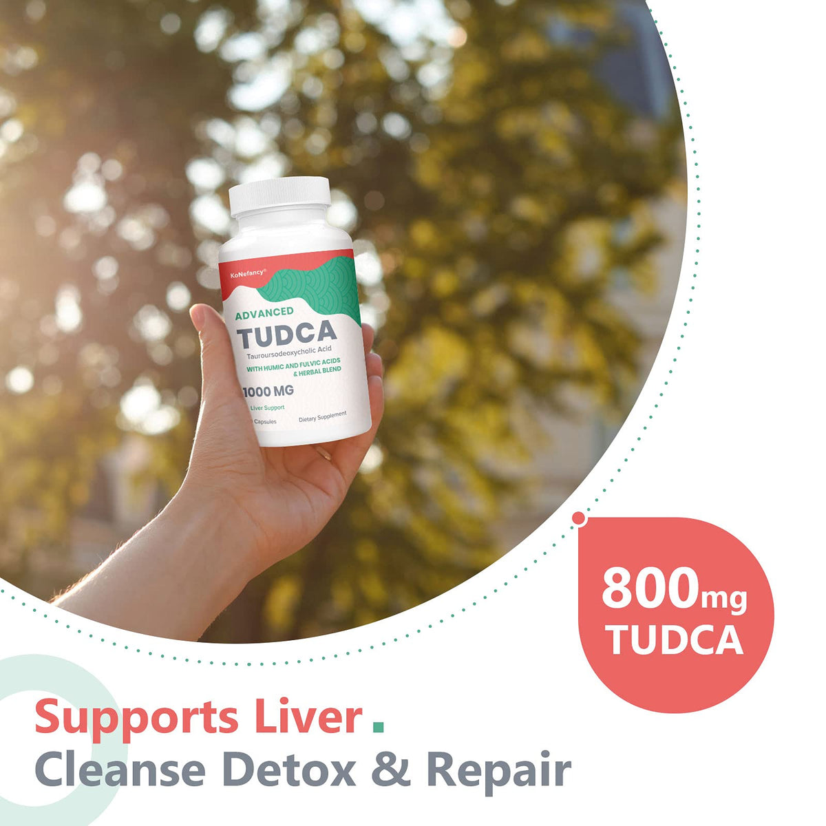 KoNefancy liver cleanse supplement bottle side profile