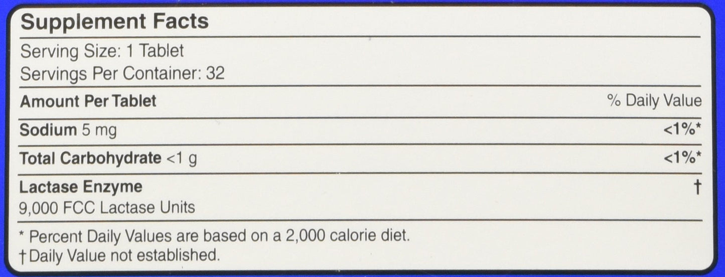 Equate USA imported dairy digestive support supplement box top layout showing count detail