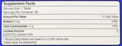 Equate USA imported dairy digestive support supplement box top layout showing count detail