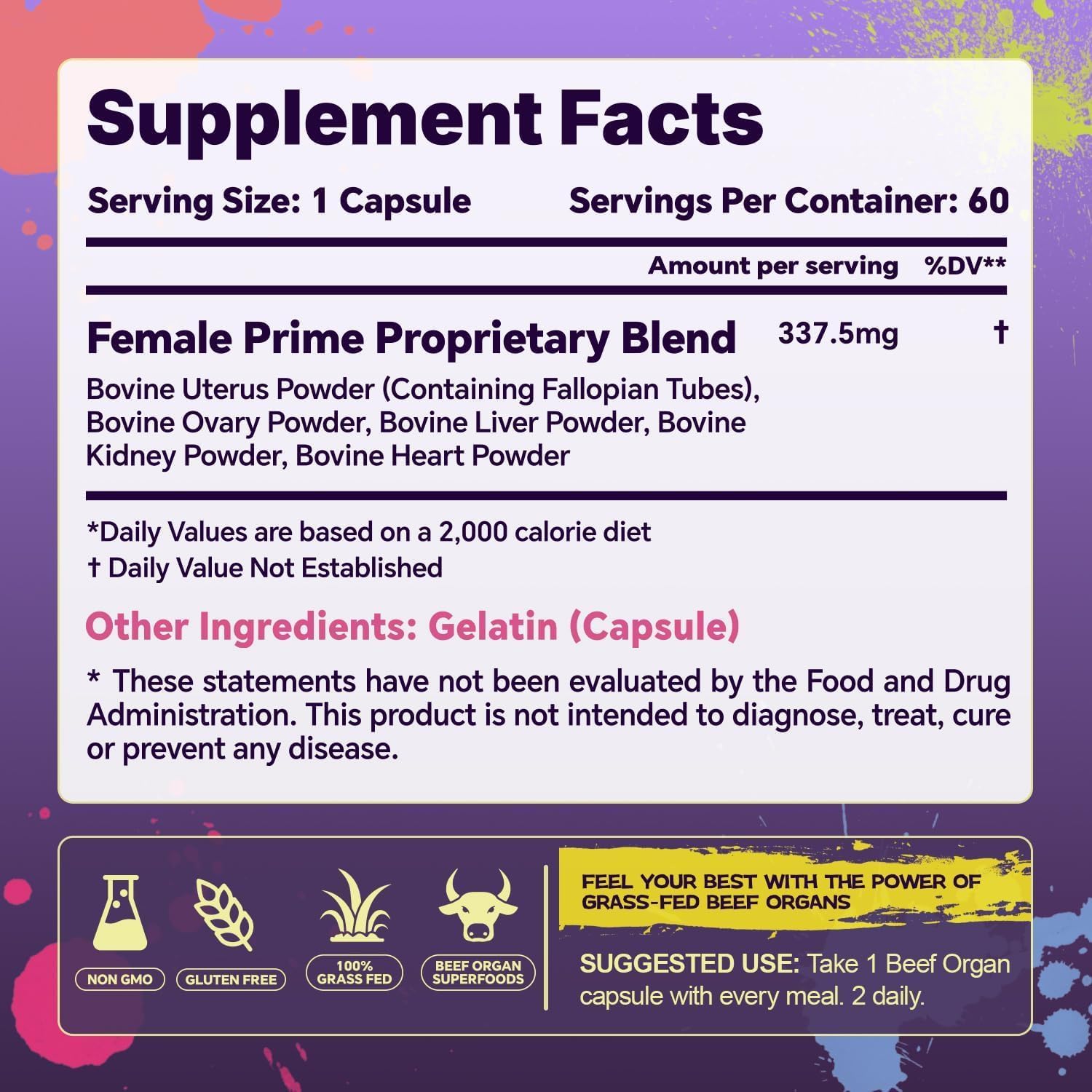 VoloZionX beef organ blend ingredients list