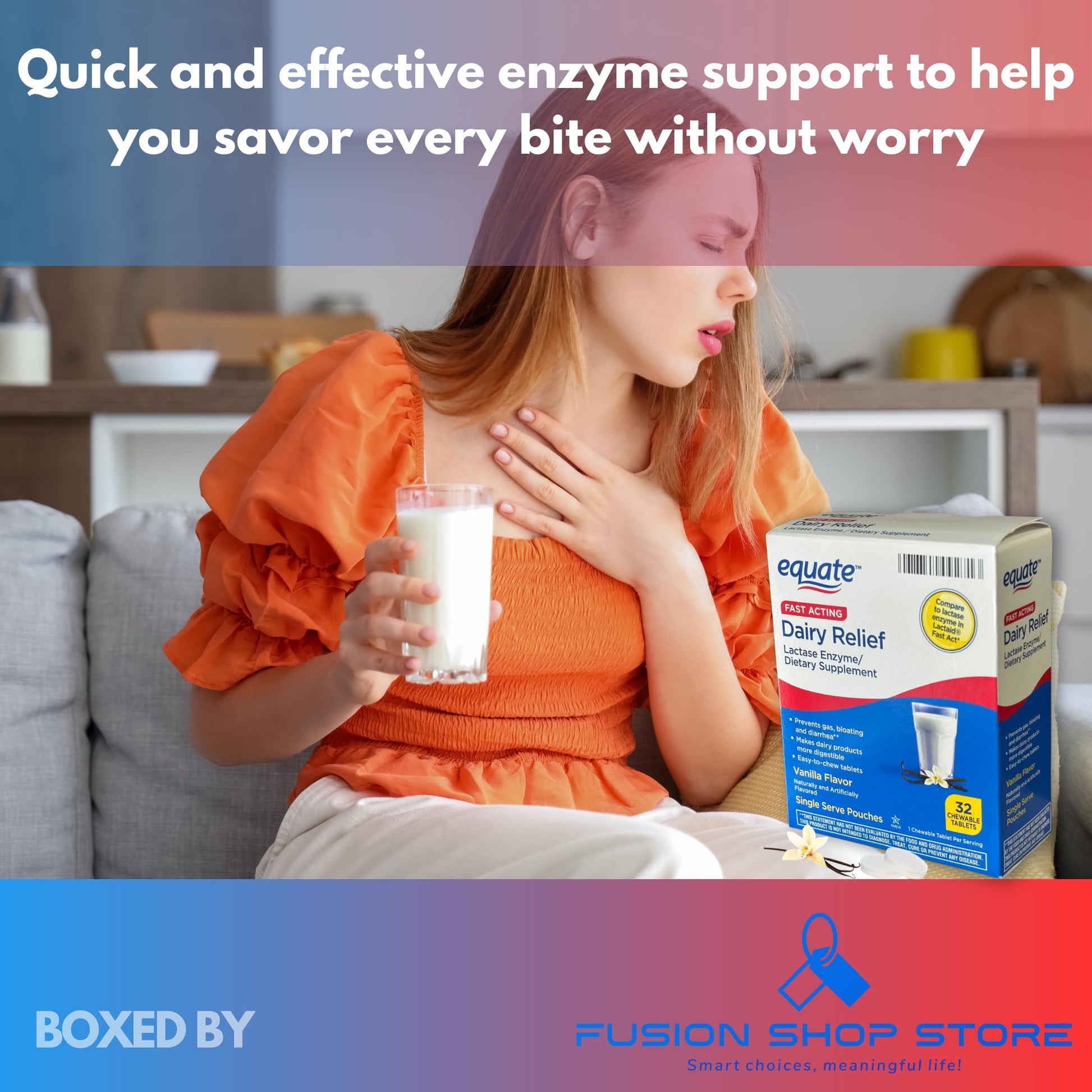 Fast acting extra strength dairy pills for gas and bloating prevention close up