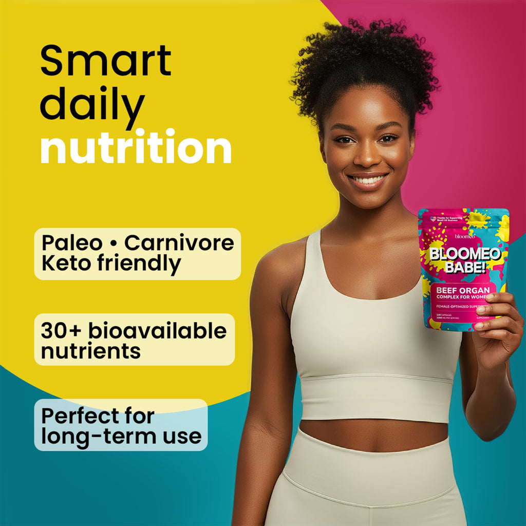 Bloomeo Babe organ supplement ingredients and nutrition label closeup