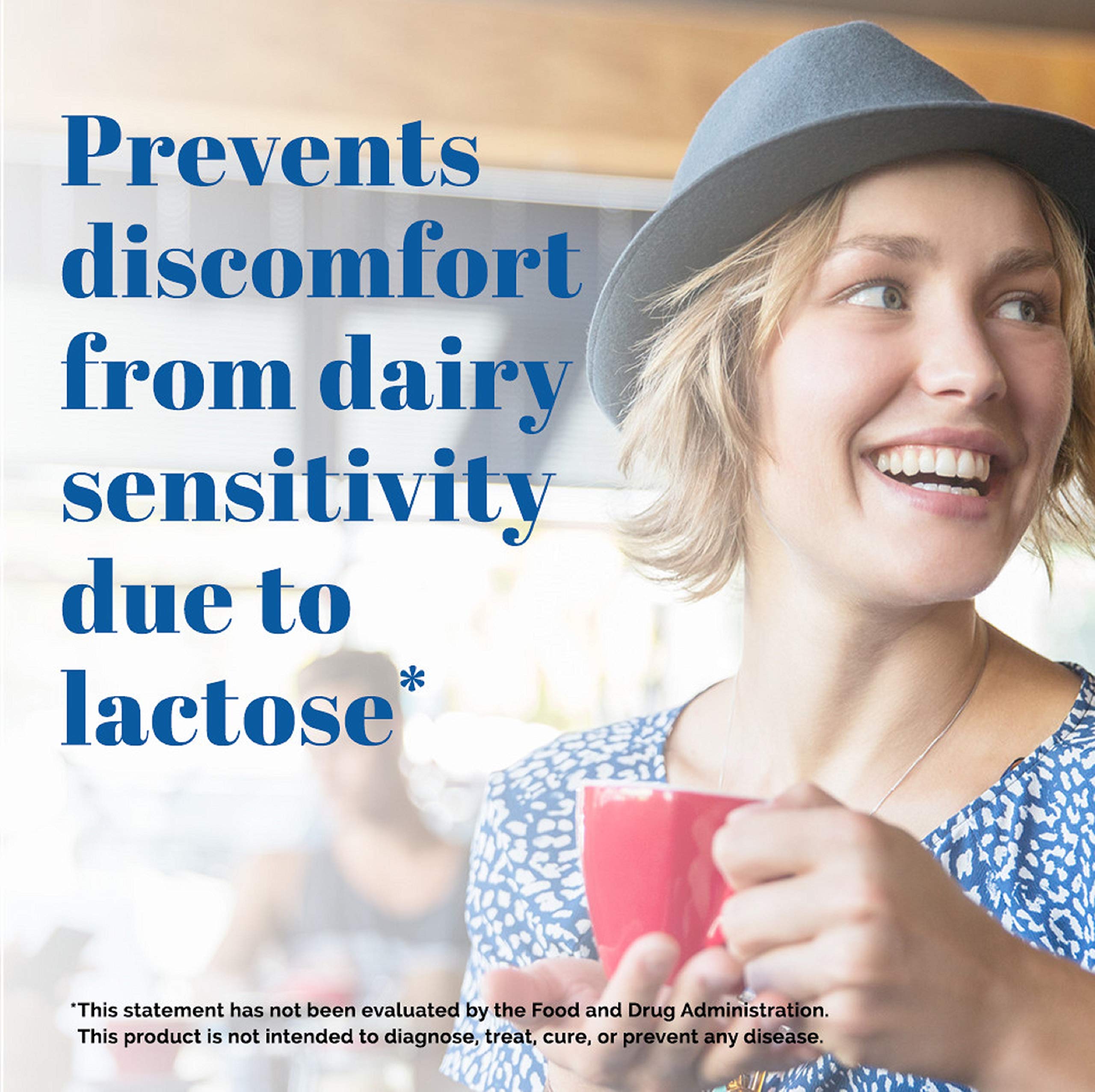 Lactaid lactase enzyme vanilla flavor tablets close up showing individual wrapping