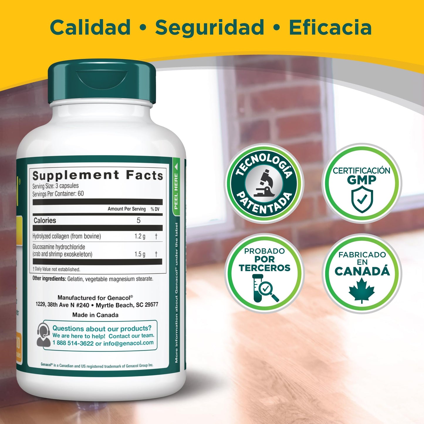 Genacol Plus cartilage care capsules close up secure sealing verification