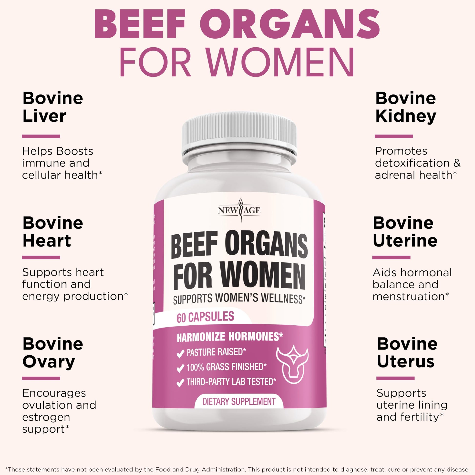 New Age grass-fed beef organ capsules nutritional benefits