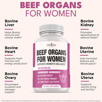 New Age grass-fed beef organ capsules nutritional benefits