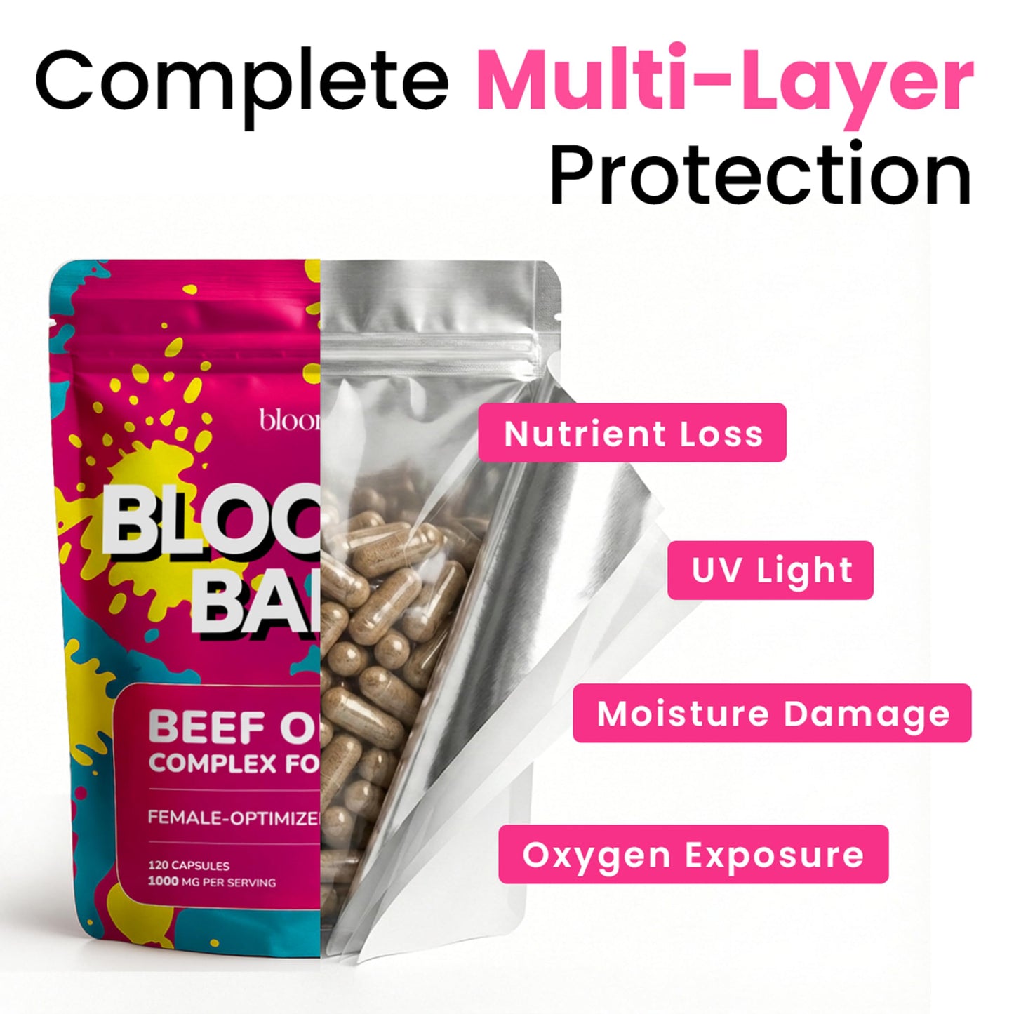Authentication label on Bloomeo Babe imported USA supplement