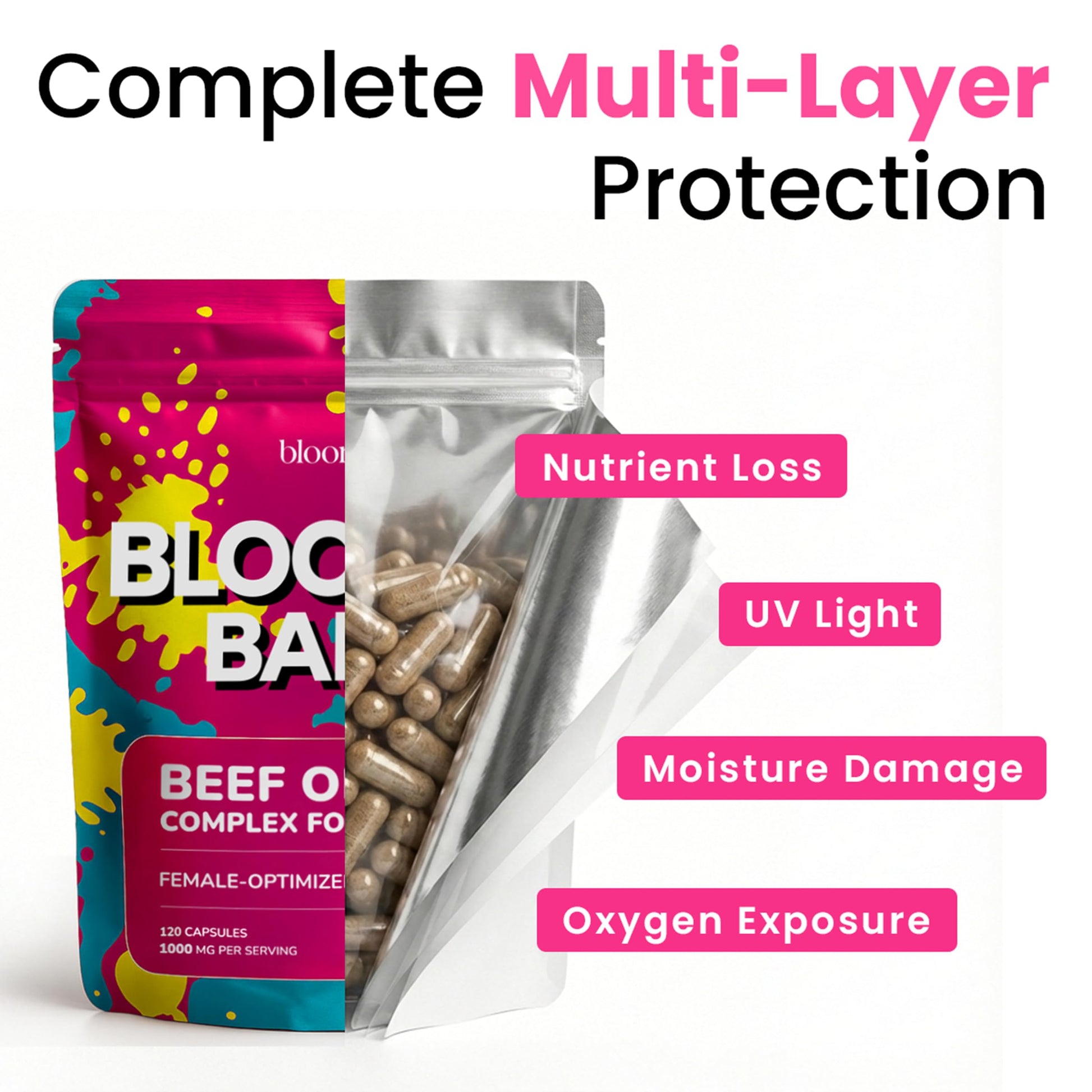 Authentication label on Bloomeo Babe imported USA supplement