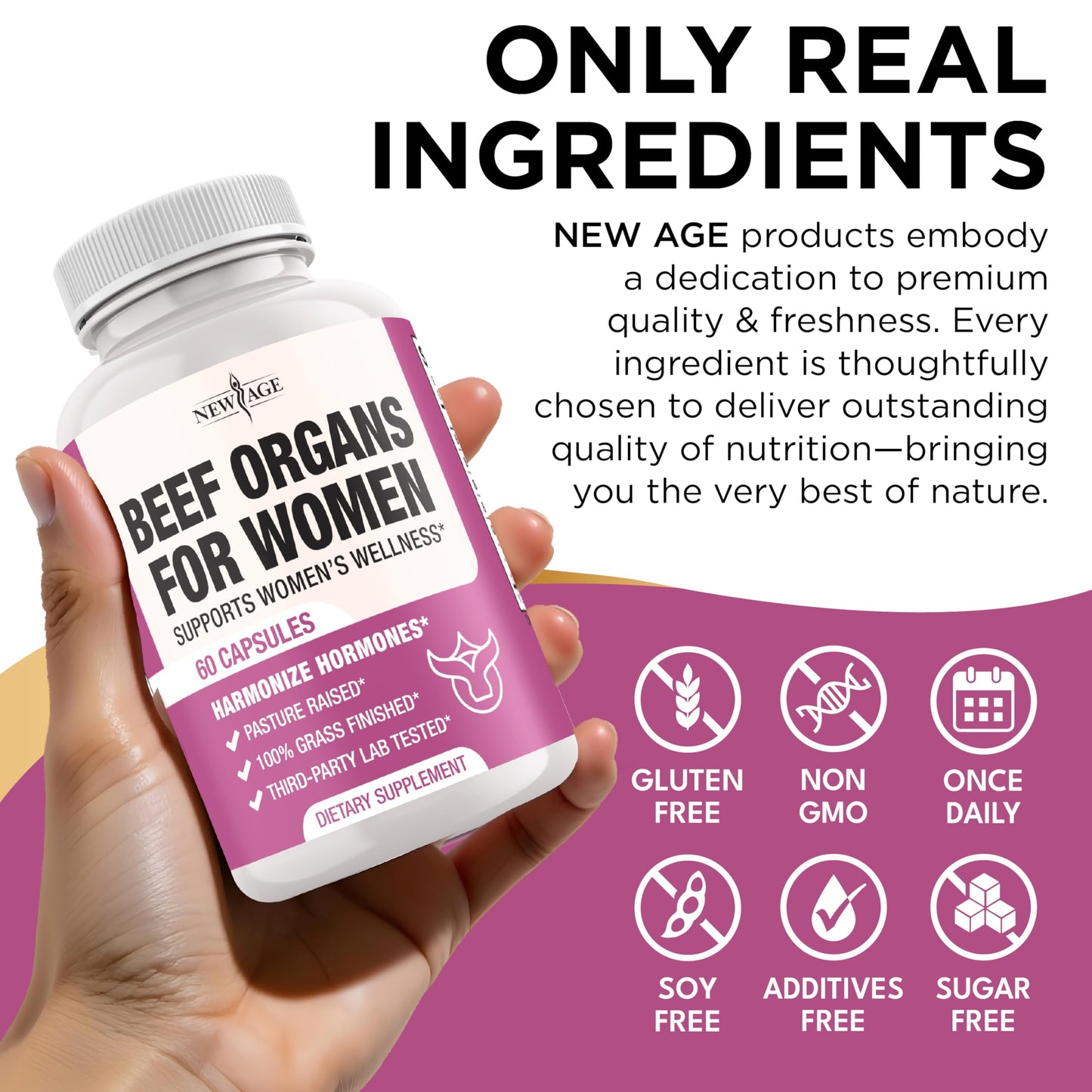 Two pack New Age beef organ supplement for women