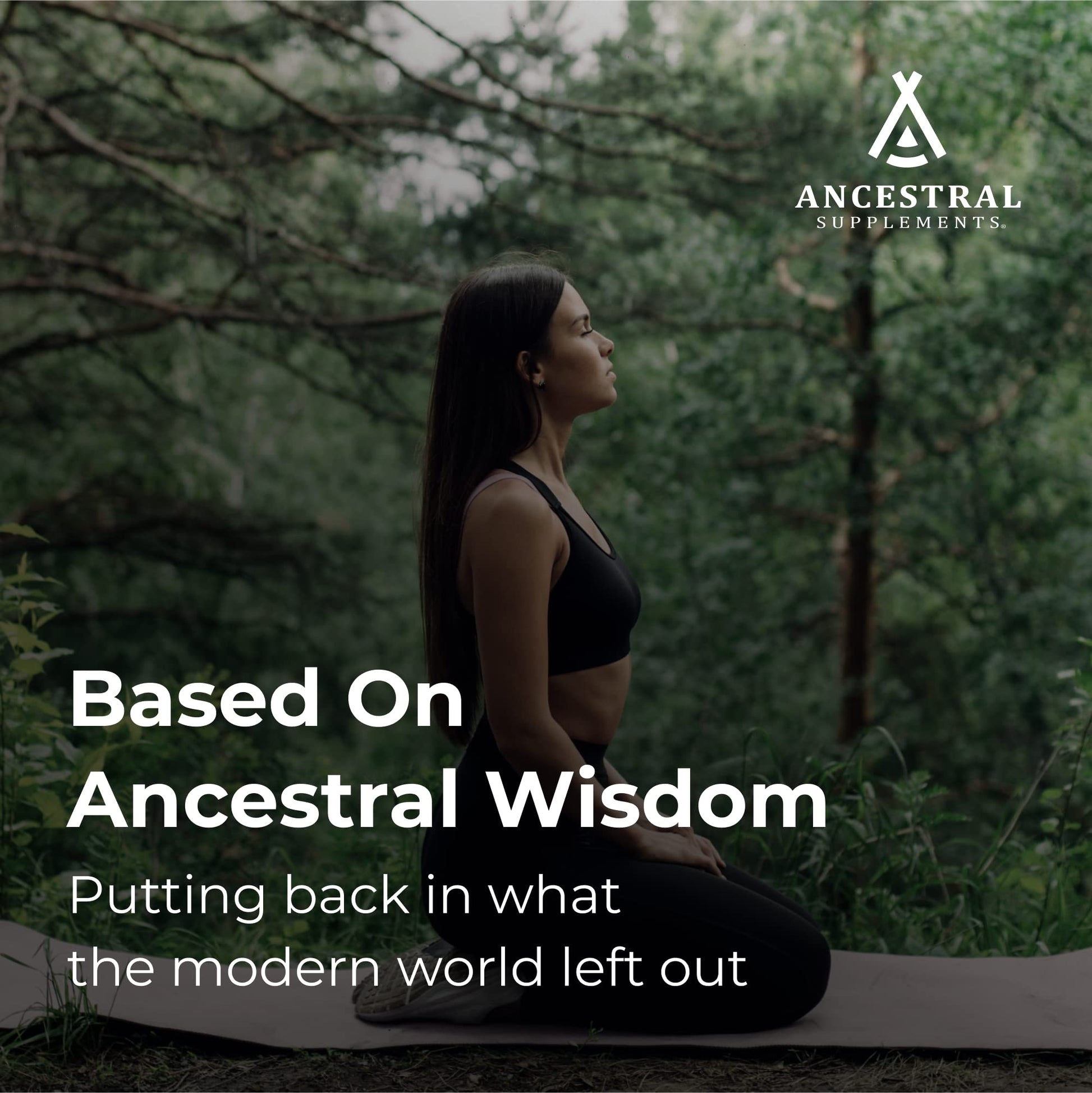 Ancestral Supplements 180 capsules whole food supplement bottle highlighting respiratory and circulatory health benefits