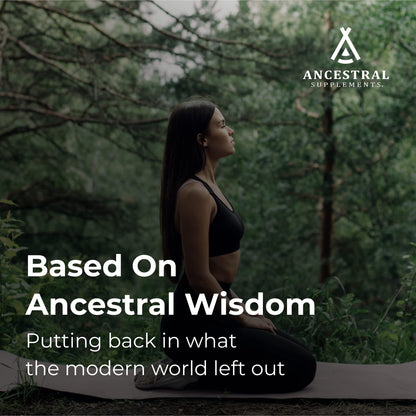 Ancestral Supplements 180 capsules whole food supplement bottle highlighting respiratory and circulatory health benefits