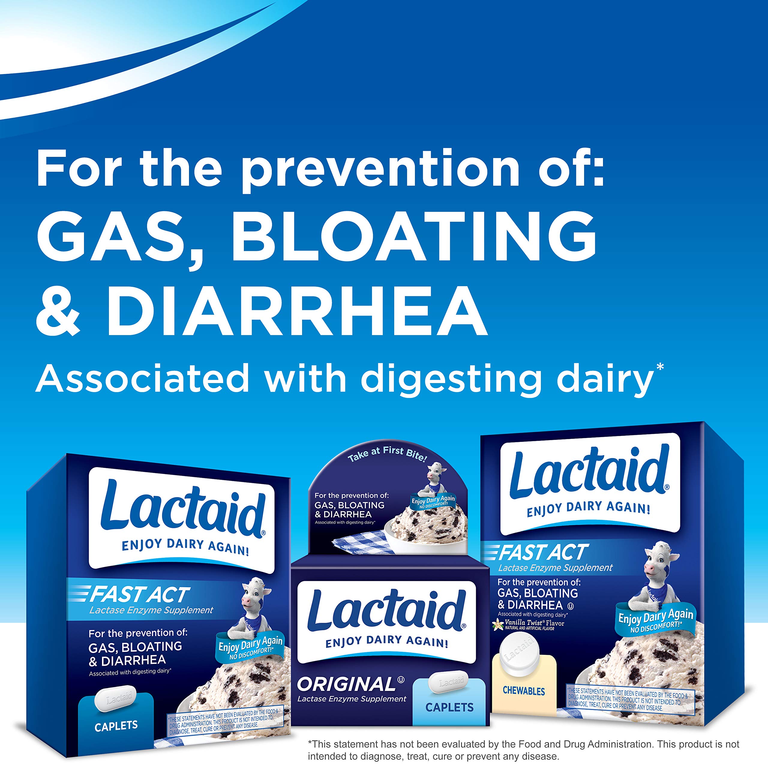 Lactaid Fast Act lactase enzyme supplement single-serve pouches close up