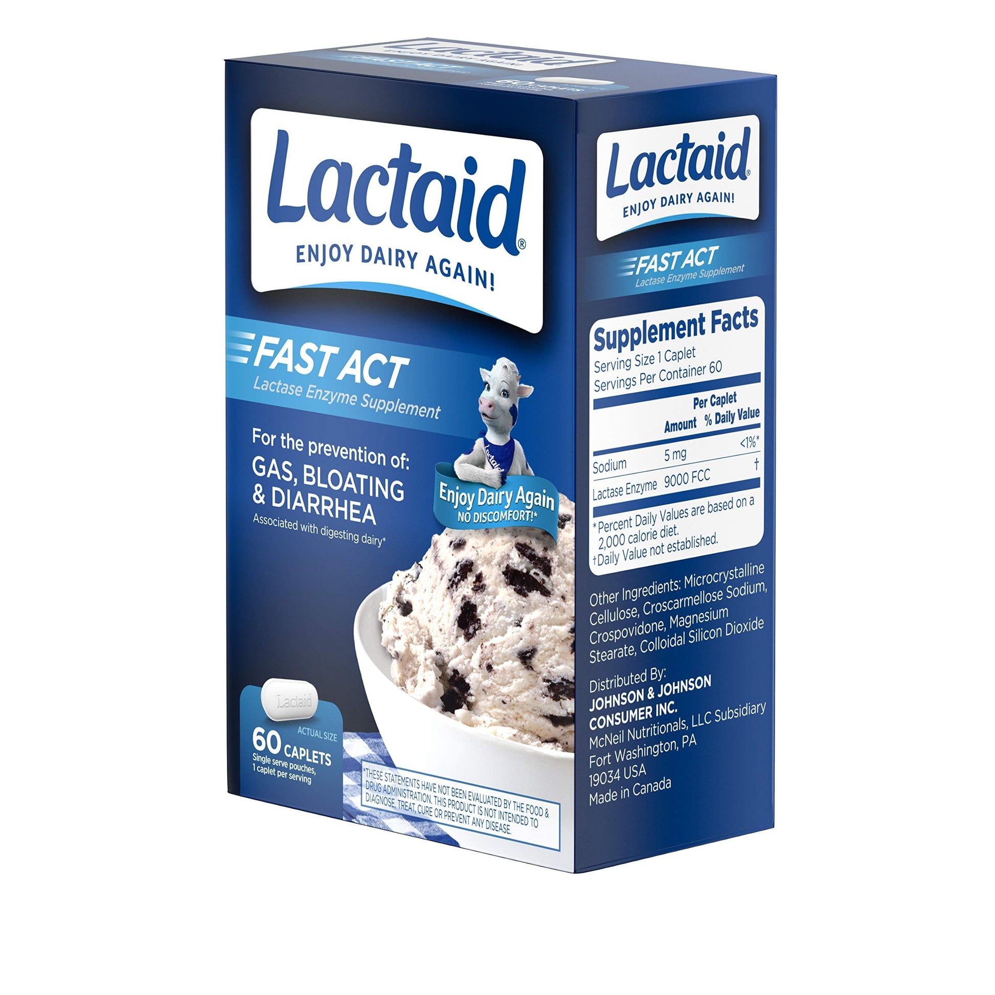 Lactaid Fast Act travel pack individual sachet for on-the-go dairy digestion