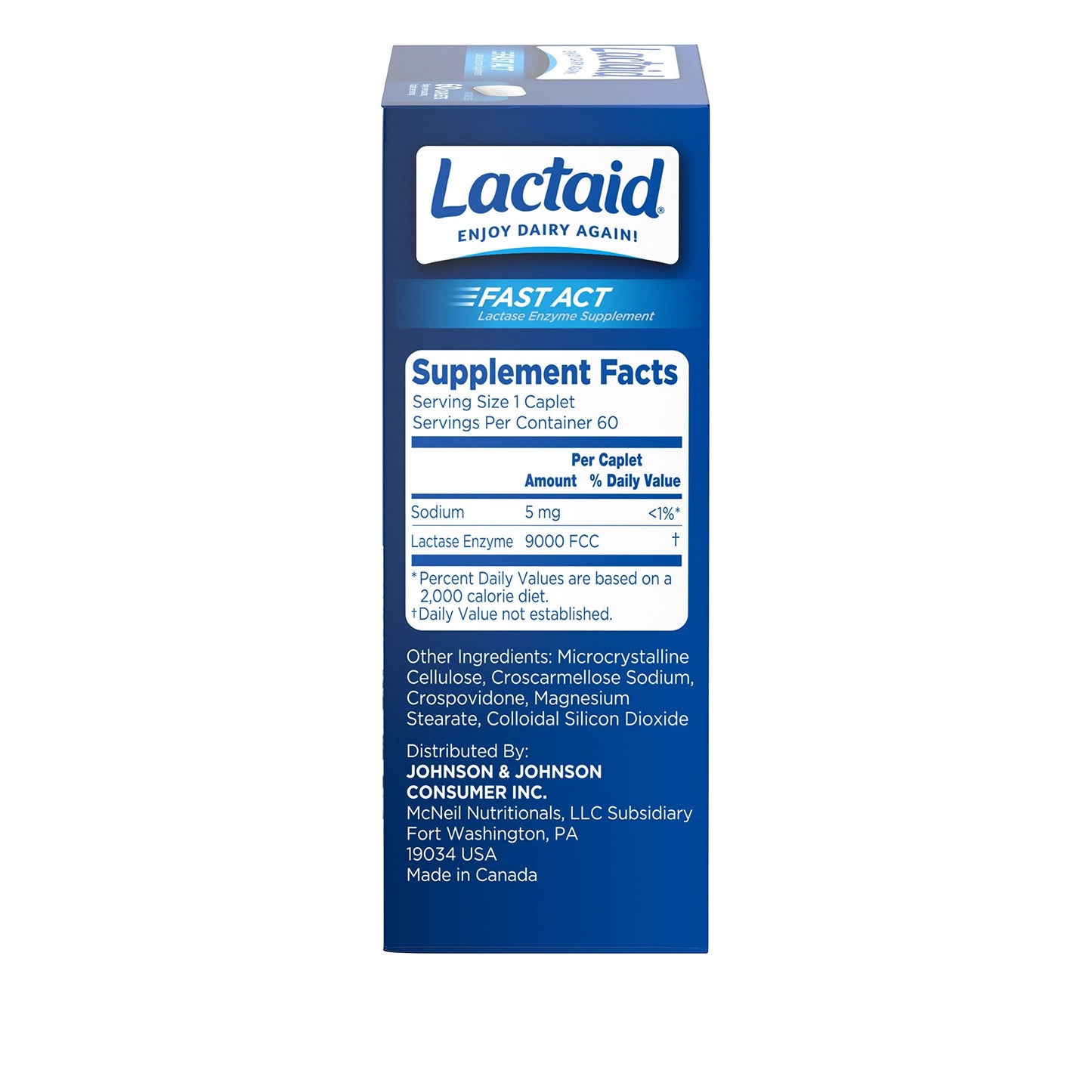 Lactaid dairy relief digestive supplement package instructions and directions