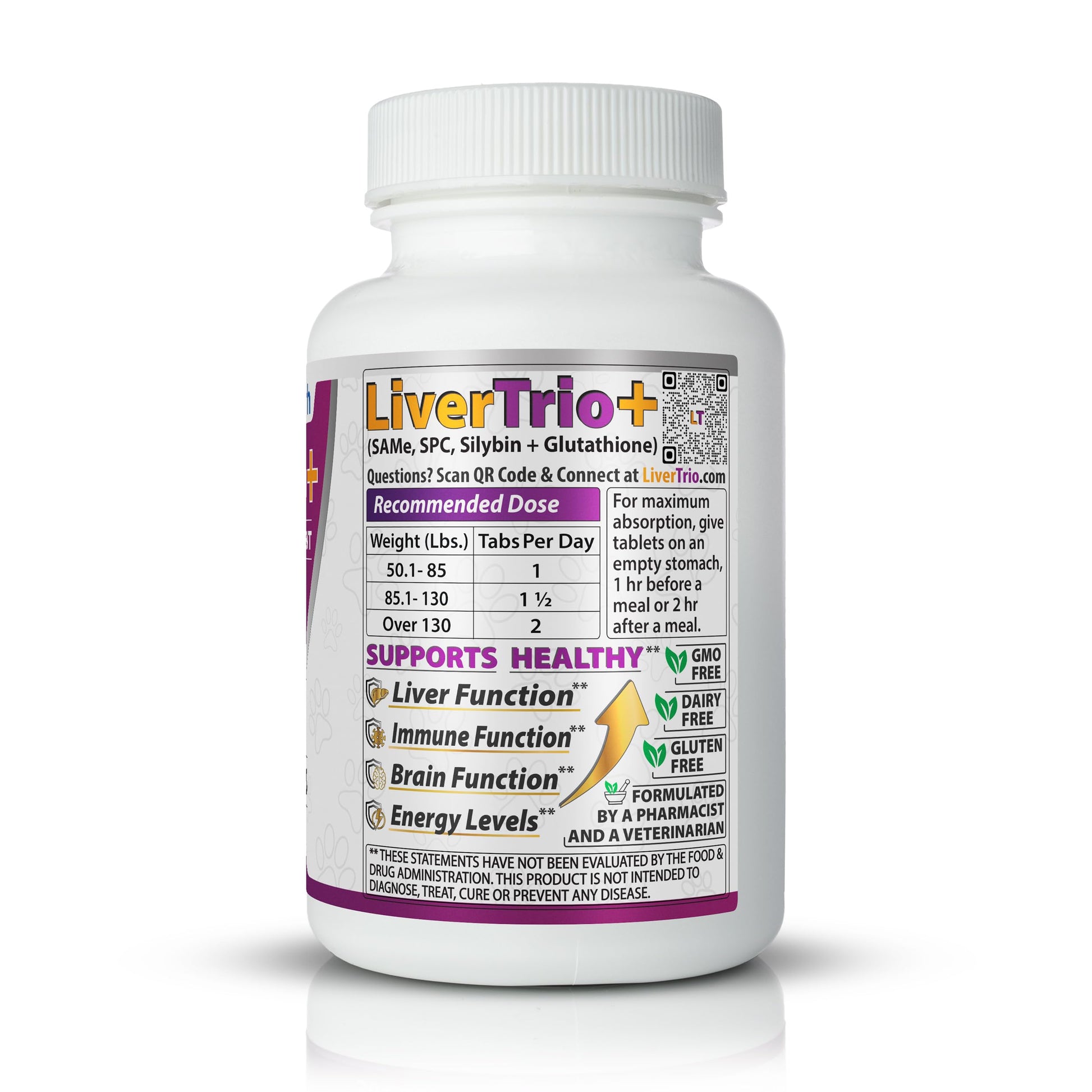 Authentic imported USA pet liver health supplement close up