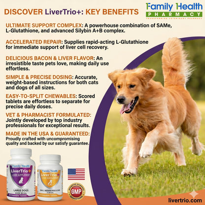 LiverTrio plus SAMe and glutathione supplement facts panel