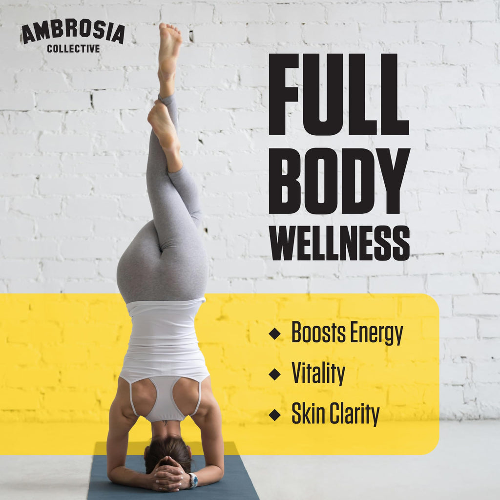 Ambrosia Superfood Powder Fruit Symphony flavor container side view