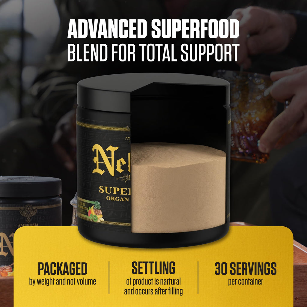 Ambrosia organ support supplement bottle layout and design