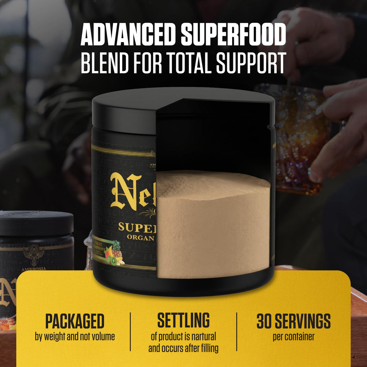 Ambrosia organ support supplement bottle layout and design