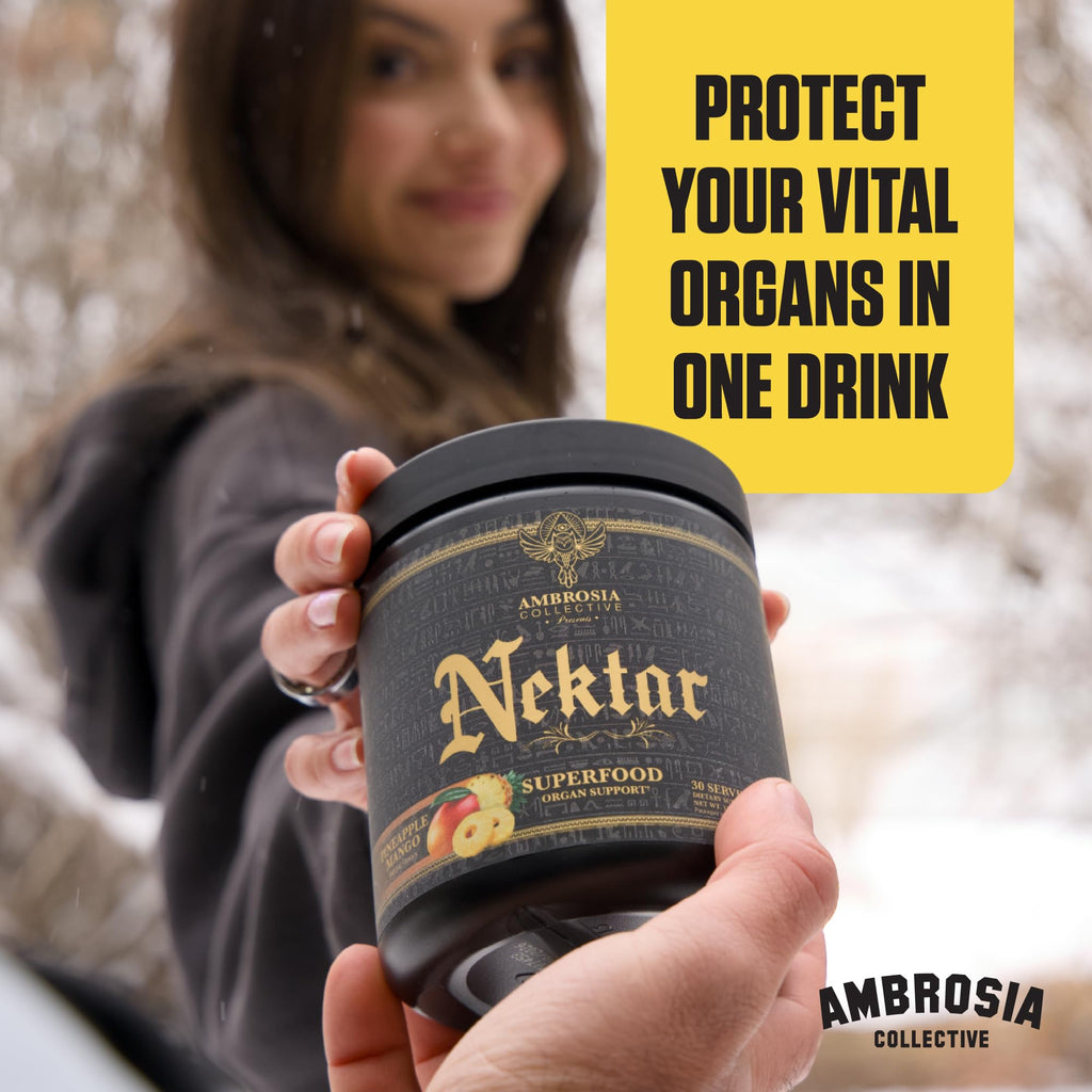 Back label of Ambrosia Nektar showing usage instructions