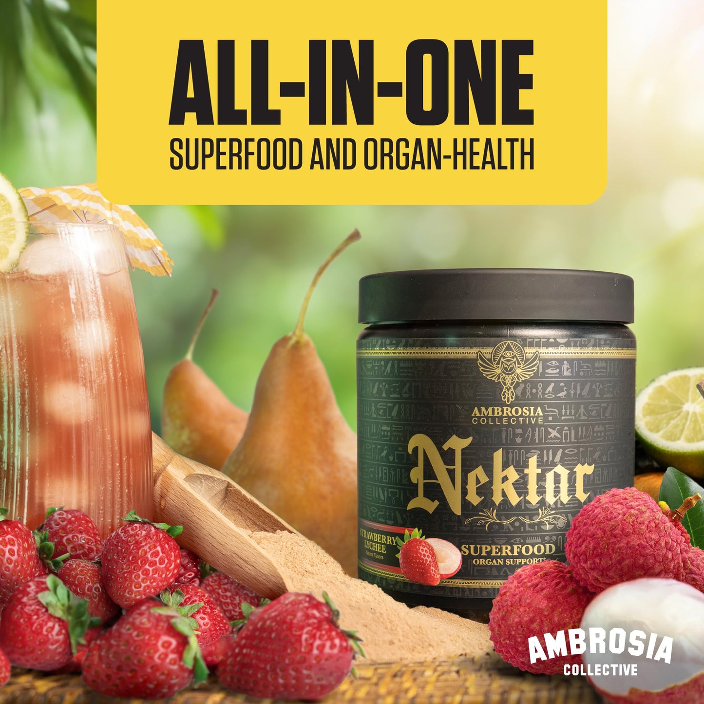 Ambrosia authentic USA imported superfood dietary supplement full product shot