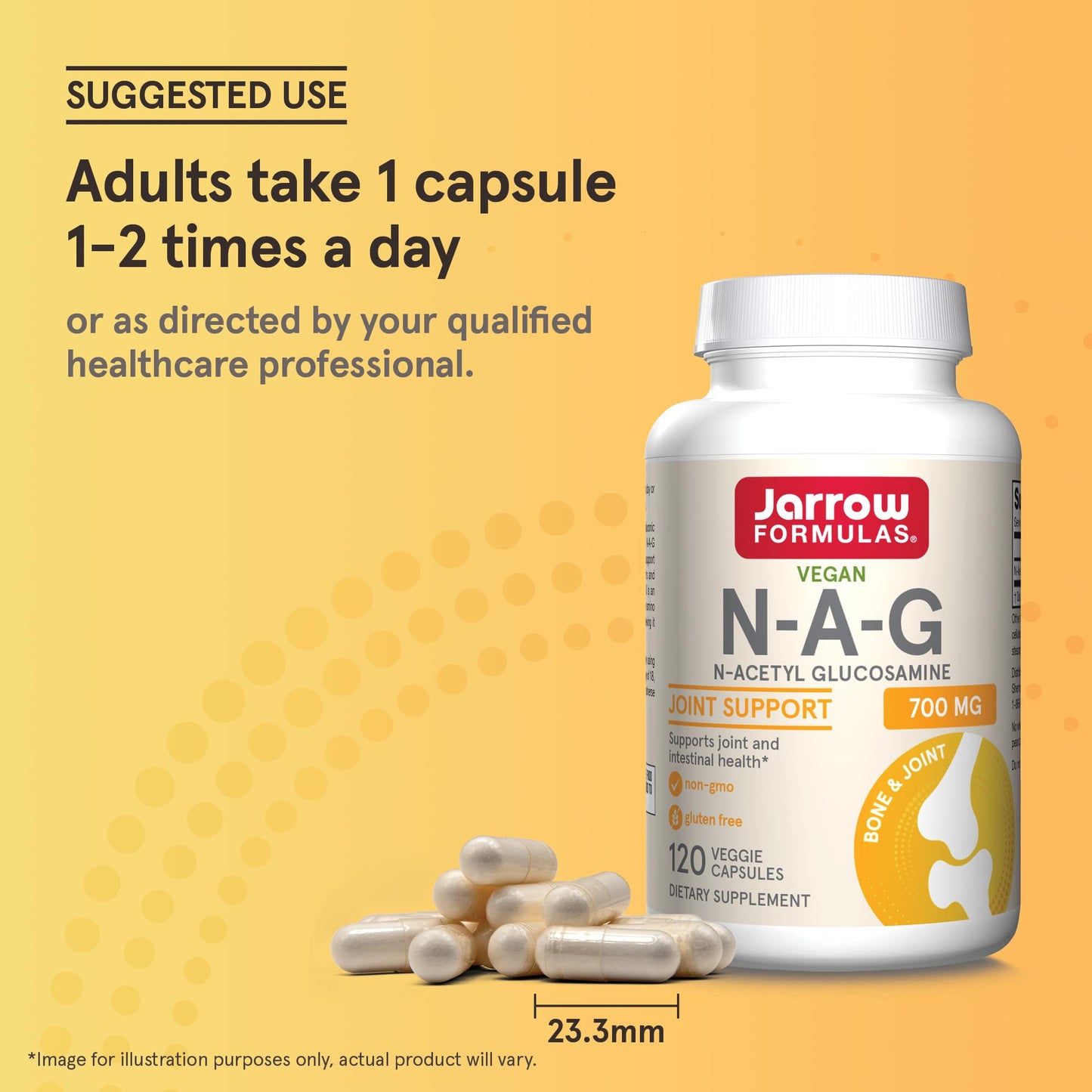 Jarrow Formulas brand joint lubrication and intestinal tract health support bottle