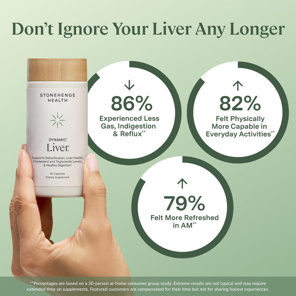 Non-GMO vegetarian capsules by Stonehenge Health for daily gut-liver axis and antioxidant defense.