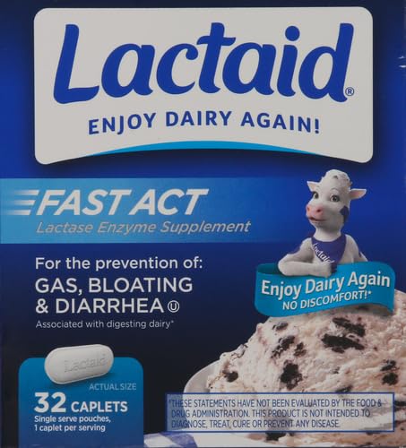 Lactaid lactase enzyme supplement 32 single dose travel packs for on the go lactose sensitivity