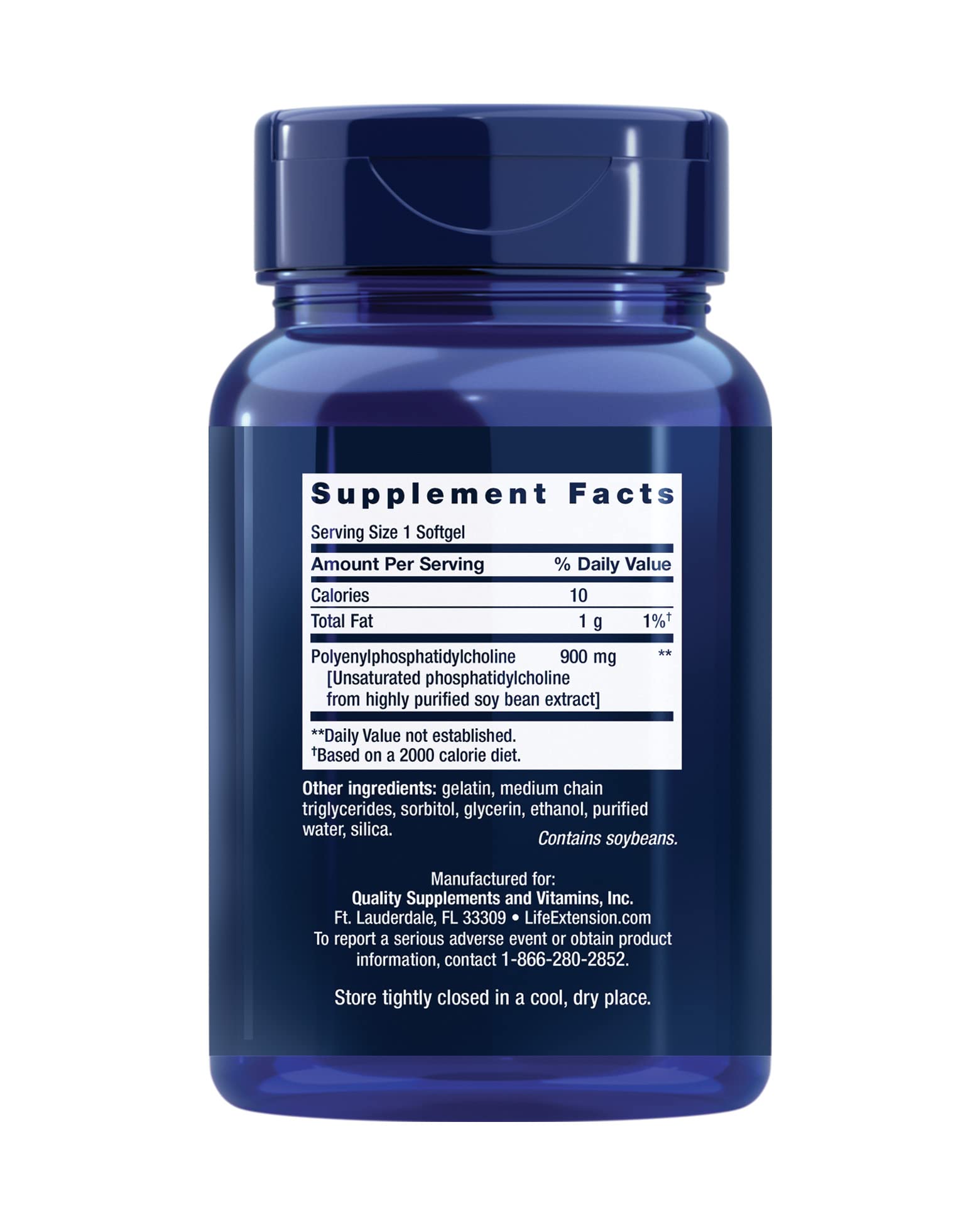 Life Extension HepatoPro polyenylphosphatidylcholine premium liver supplement facts label
