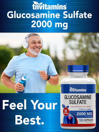 USA imported TNVitamins Glucosamine Sulfate 2000 milligrams capsule form for mobility
