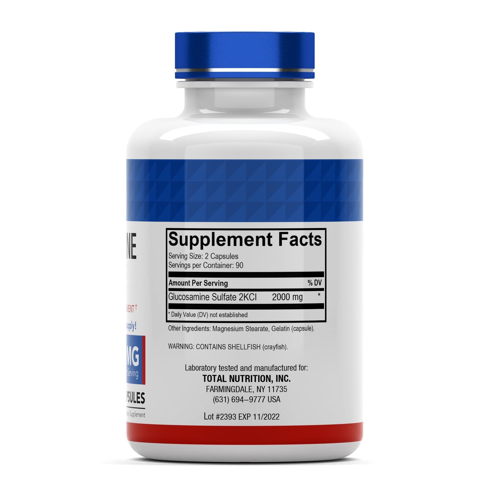 TNVitamins Glucosamine Sulfate 180 unflavored capsules for cartilage health and lubrication