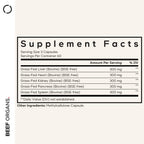 Codeage beef organs capsules supplement nutrition facts label