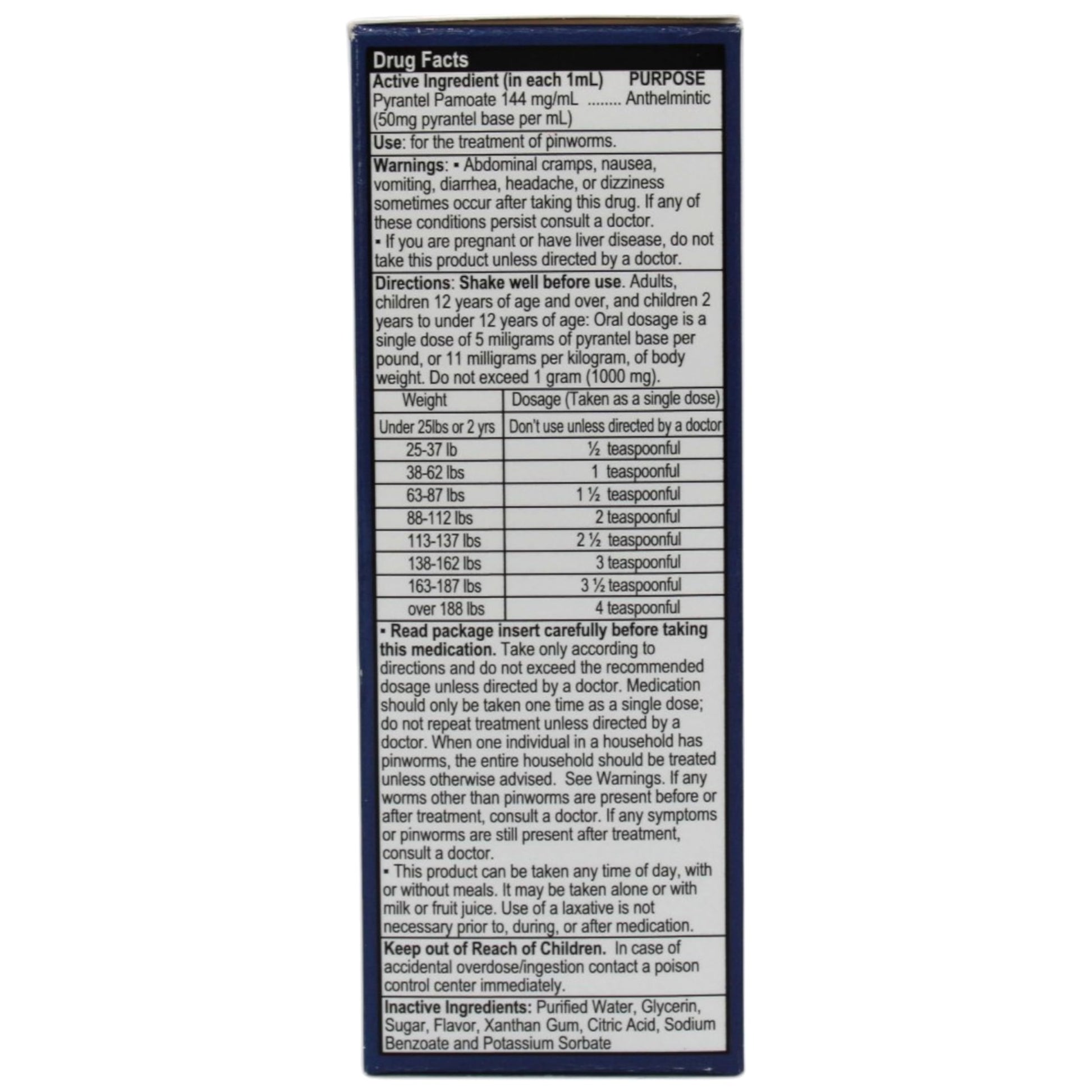 Hispanic Vermocks liquid anti parasitic 1 ounce bottle showing dosage directions