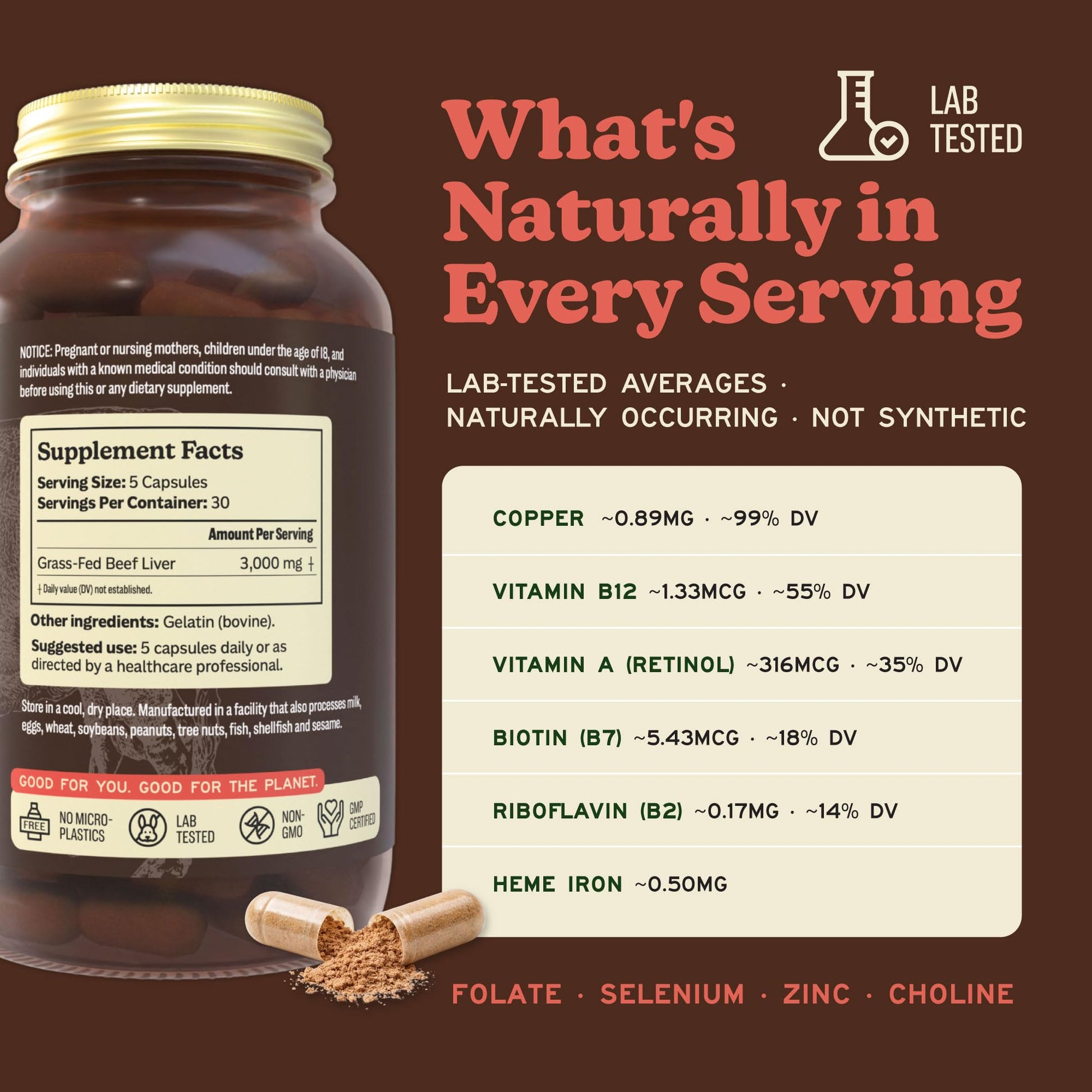 MK Supplements pasture raised beef liver capsules for energy and immunity