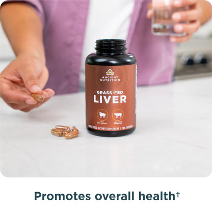 Ancient Nutrition grass-fed liver and heart supplement for cognitive health.