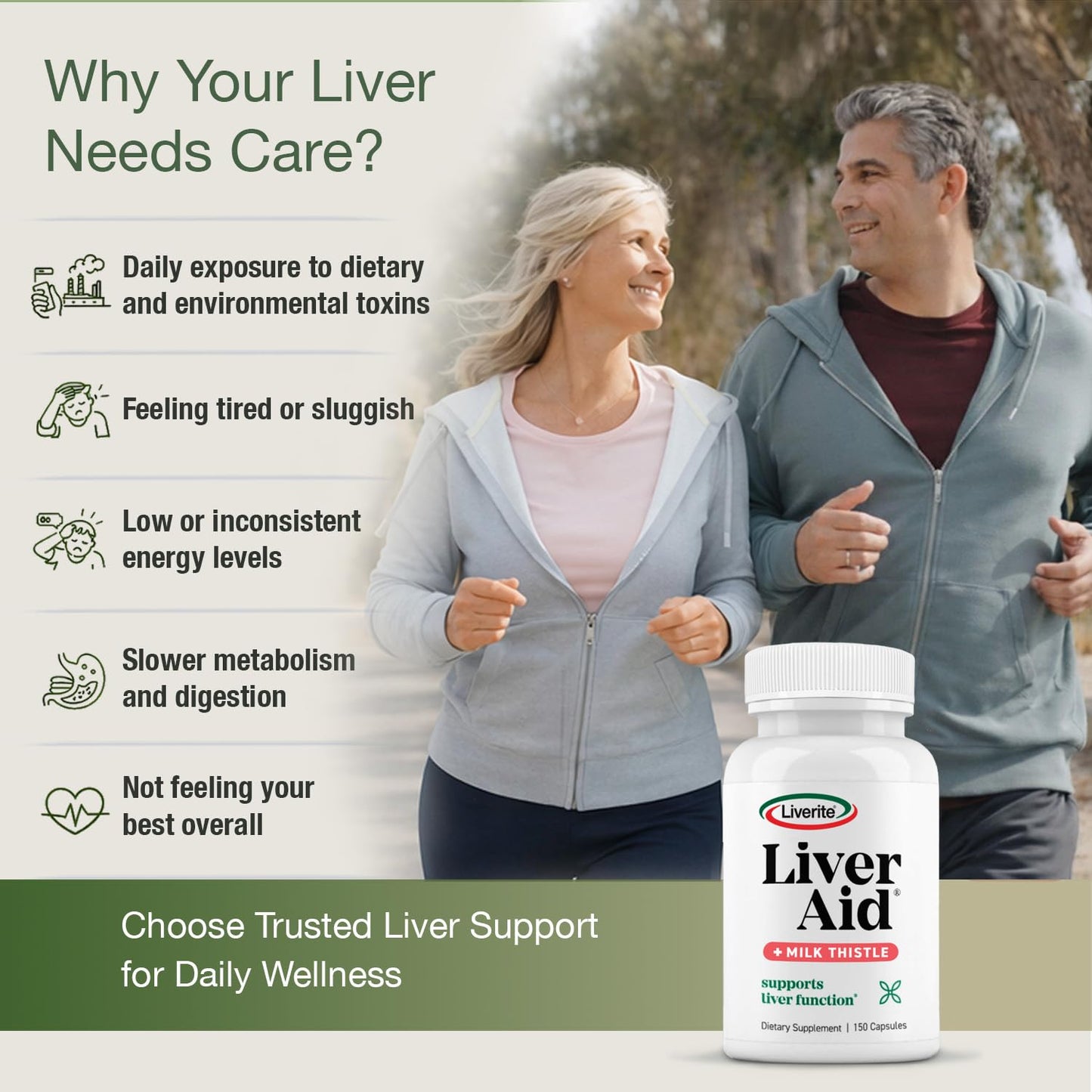 Authentic USA imported Liverite Liver Aid 150 capsules twin pack product display.