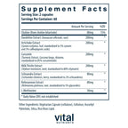 Vital Nutrients liver supplement capsule count and label details