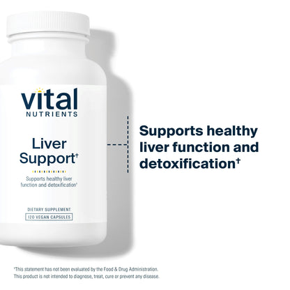 Authentic USA imported Vital Nutrients Liver Support vegan capsules packaging for premium hepatic wellness