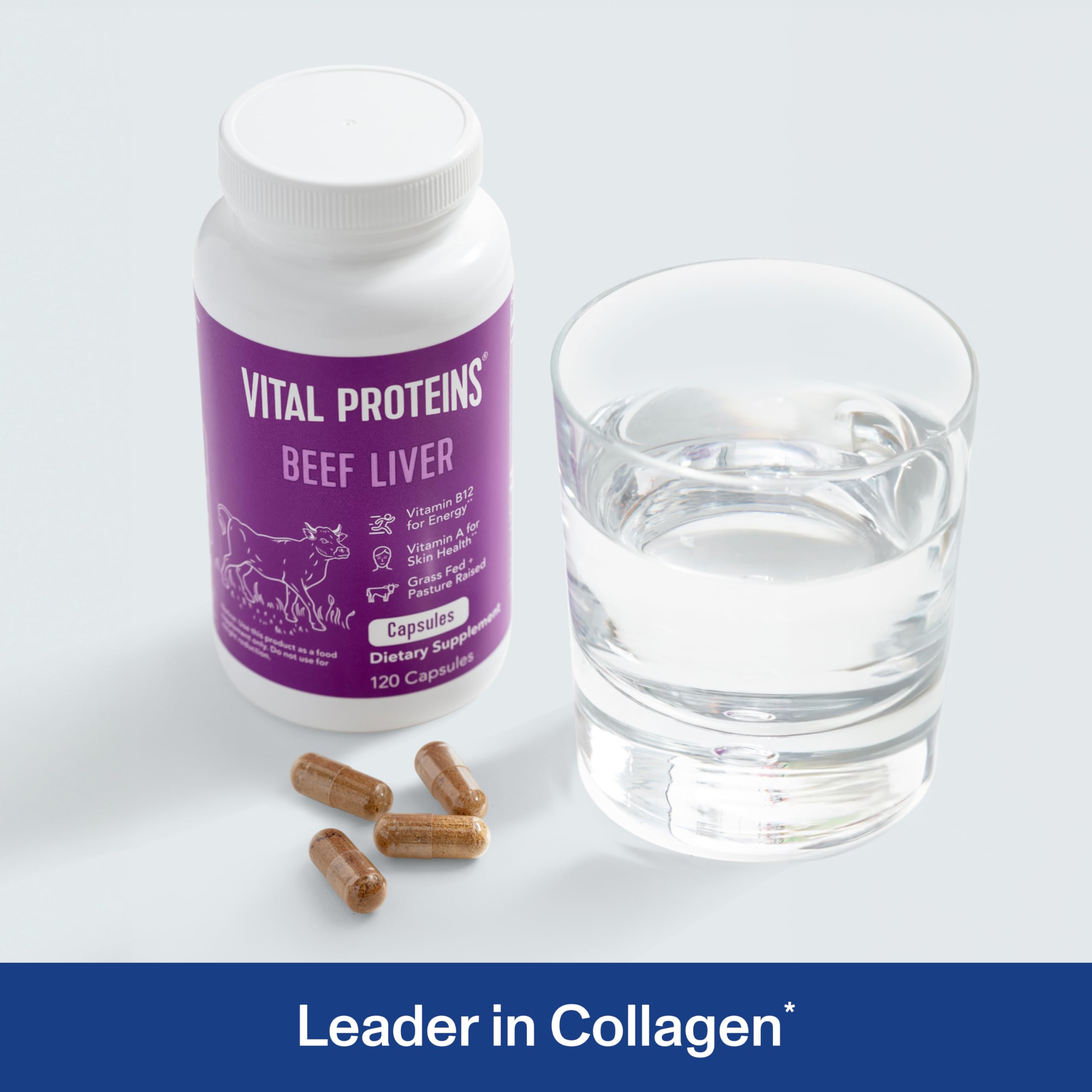 Vital Proteins desiccated beef liver supplement packaging showing ingredient details