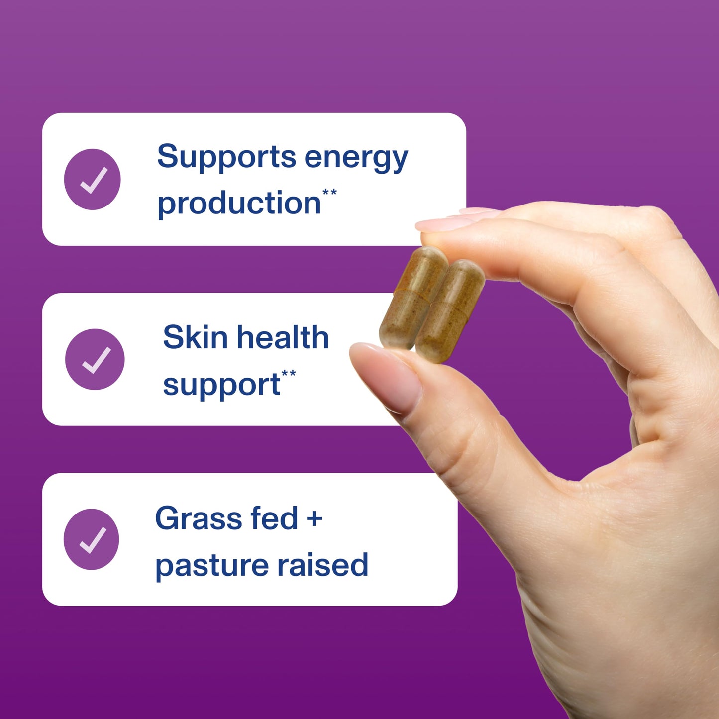 Vital Proteins grass fed beef liver dietary capsules lifestyle setting image