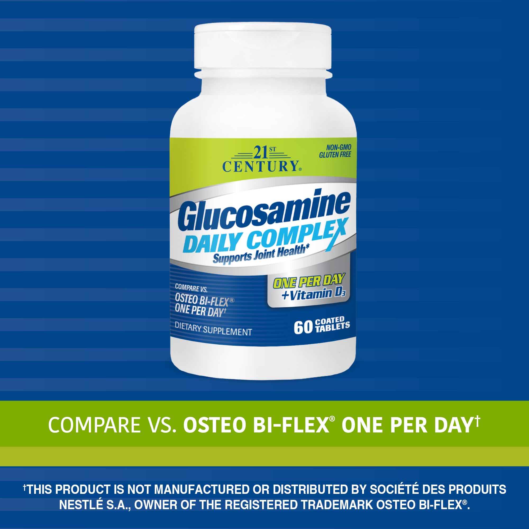 21st Century Glucosamine Daily Complex Plus Vitamin D3 side label showing supplement facts