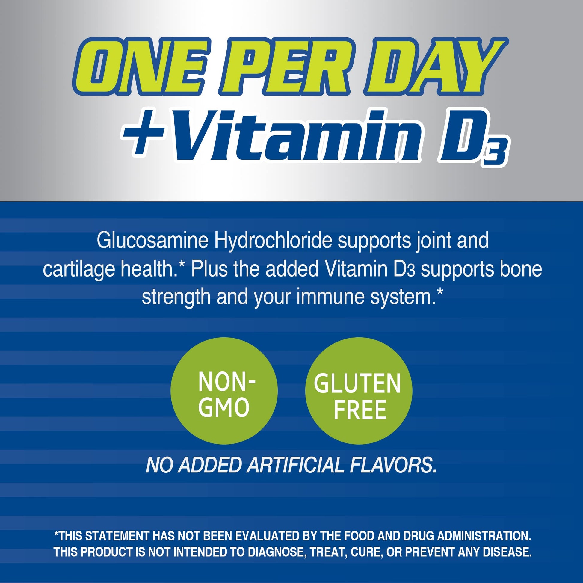 21st Century Glucosamine Joint Health 60 Tablets back view detailing allergen warnings and usage directions