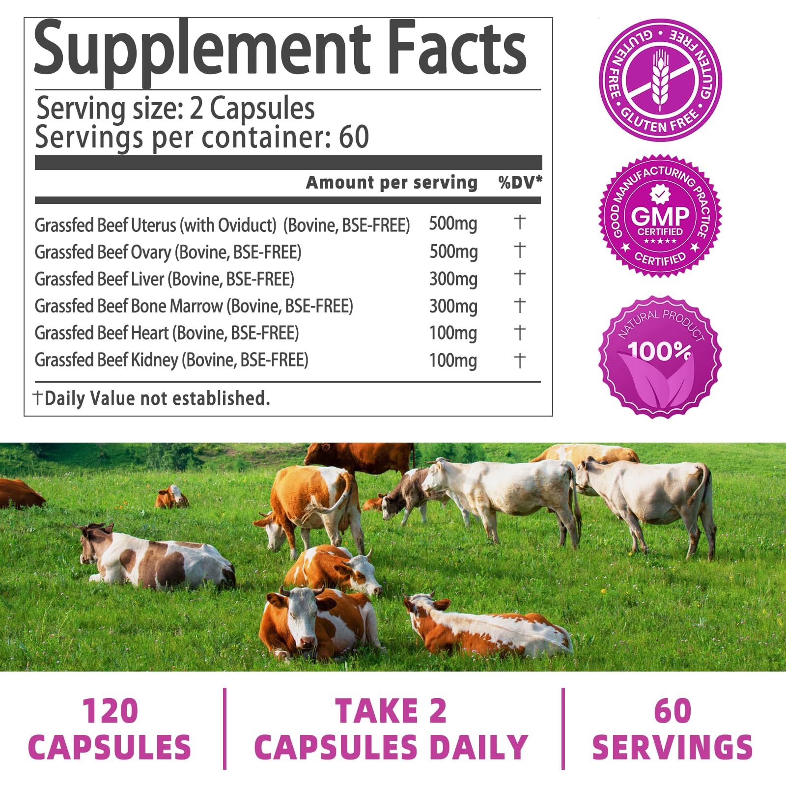 Qmiozzy female health supplement 120 capsules packaging